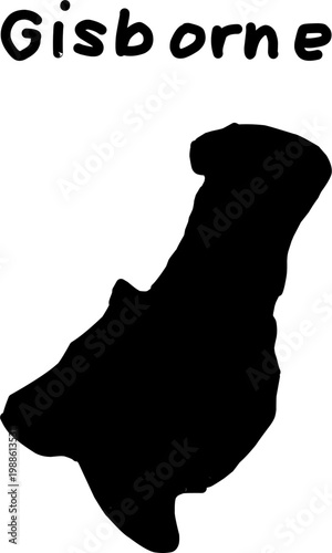 Black silhouette map of Wellington region, New Zealand, featuring a clean outline and minimal design, ideal for geography, travel, and educational use.