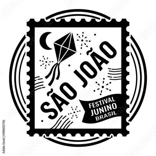 Sao Joao decor set with lantern moon bunting stars and bonfire