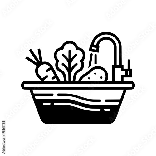 Fresh Vegetables Being Washed in Kitchen Sink with Water Illustrating Healthy Lifestyle Choices