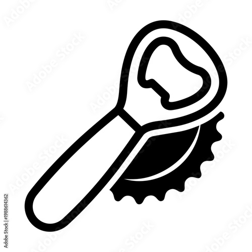 Bottle opener and crown cap design for beverage opening tools and kitchen essentials concepts