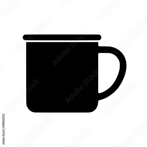 Thermal travel mug black white icon 