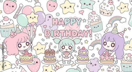 happy birthday card with bunny