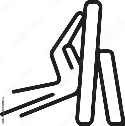 Icon of a person leaning against a wall or barrier with exhausted, struggle