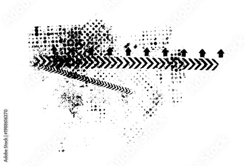 Abstract Grunge Halftone Warning Stripes Texture Vertical Background Overlay Vector