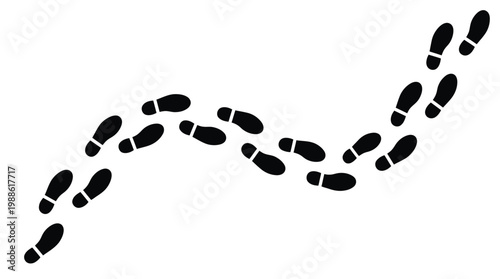 Human footprints on transparent background. Human traces, track, shoe, tracking, sole, shoeprints - stock vector and PNG.