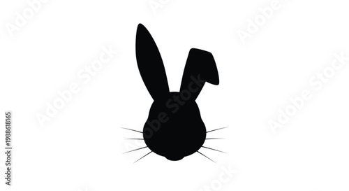 Bunny nose silhouette icon vector flat illustration design.Adobe Illustrator Artwork