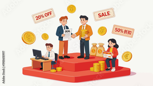 Business deal and sales promotion