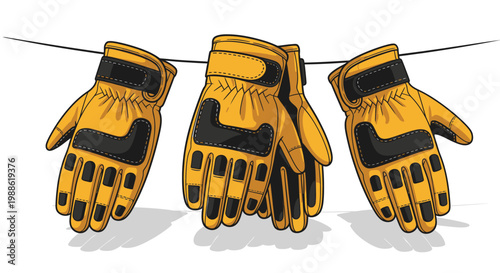 Work Gloves Hanging on a, Protective Handwear for Construction and Repair