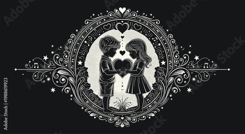 Father's day gift vintage style cavalier king charles spaniel portrait