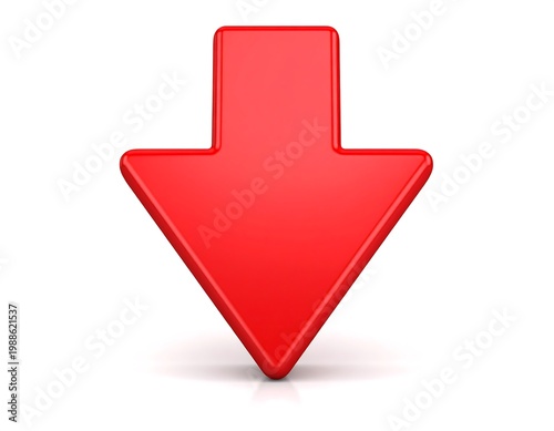 Red arrow pointing down on white background (1)