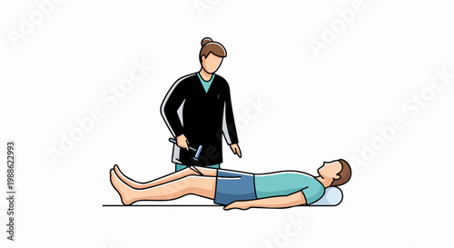 Physician checks patient's reflexes with a hammer