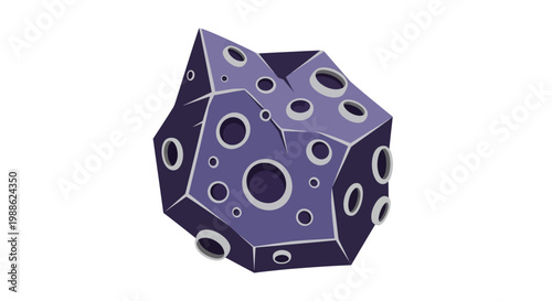 Abstract Geometric Asteroid Vector Illustration for Space and Science Concepts