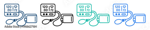 blood pressure monitor medical icon on transparent background