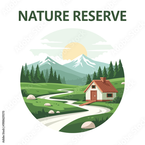 A serene house in a nature reserve.