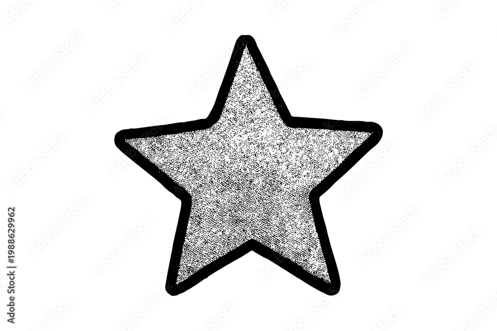 Obraz premium Black star with noise texture, distressed grunge effect. ideal for abstract designs and creative backgrounds