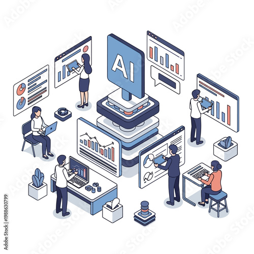 People working with artificial intelligence.