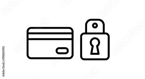 Secure online payment and financial transaction protection icons with credit card and padlock financial security secure data e commerce internet security