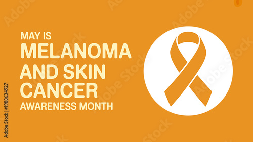 Melanoma and skin cancer awareness month orange ribbon symbol  health campaign