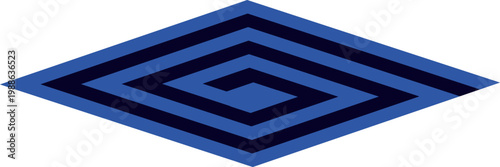 Lines on a spiral abstract background. Dynamic transition illusion. Red shapes on a black background and the same blue and yellow shapes on the black side. vector