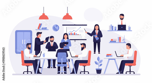 Business meeting with presentation and team collaboration (1)