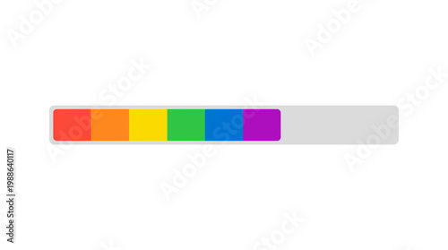 Vibrant progress bar in rainbow colors, perfect for pride month celebrations and UI design elements