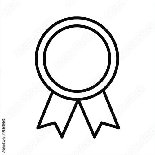 An isolated vector illustration of a blank award seal with a ribbon and a magnifying glass tool for a detailed look at the symbol of exploration
