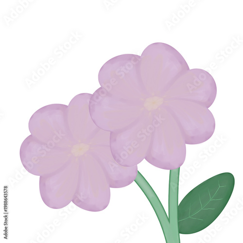 Cute Pastel Pink Flower Illustration Minimal 3D Soft Floral Design