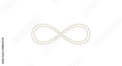 Elegant golden infinity symbol on a pristine white background representing endless possibilities, eternal concepts, and a timeless loop of continuous flow and connections.