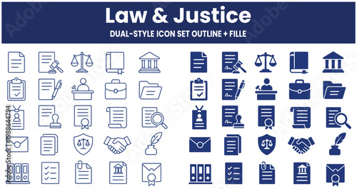 Law and justice dualstyle icon set
