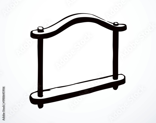 Vector drawing. Old wooden yoke