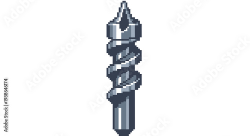 Close up of a spiral drill bit for woodworking.