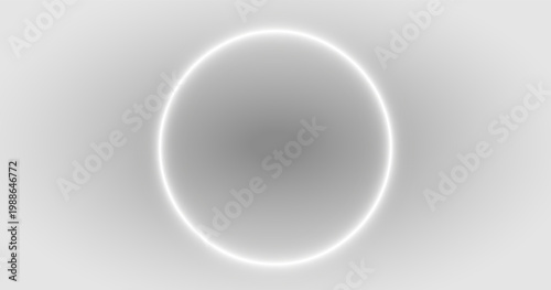 Cuadro en lienzo Radiant soft white lens flare ring glow circle light effect png overlay element,