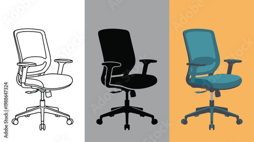 Office Chair in Three Colors