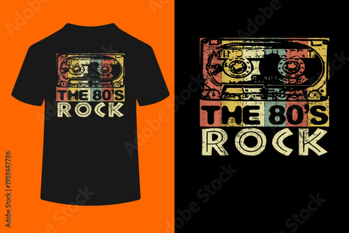 The 1980s Rock! Fun Gift Tape Cassette Design T-Shirt

