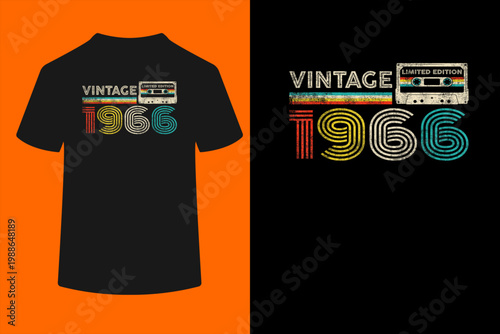 Vintage 1966 Classic Birthday 1966 Cassette Tape Vintage T-Shirt
