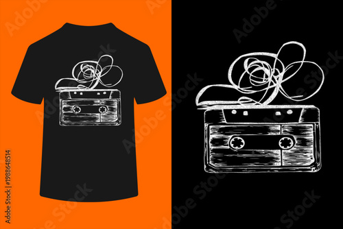 Love Retro Mixtape 80's Blank Cassette Tape Shirt Gifts T-Shirt
