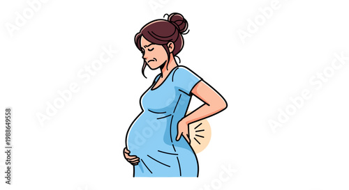 Pregnant woman experiencing lower back pain during pregnancy