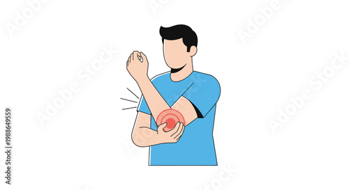 Man experiencing acute elbow joint pain and discomfort