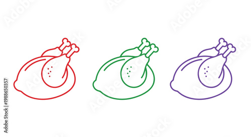 Colorful money bag icons in red, green, and purple for finance and banking concepts