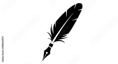 Vector illustration of quill pen icon vector illustration on a transparent background