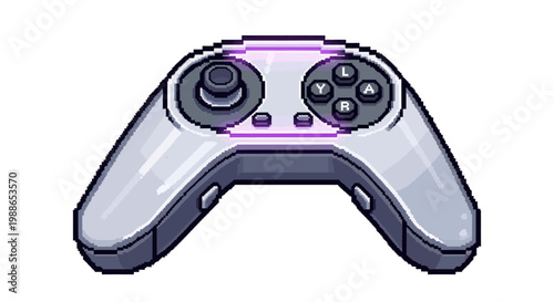 Pixel Art Video Game Controller Icon.