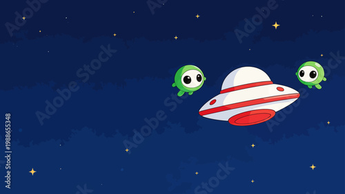 Aliens in UFO flying in space