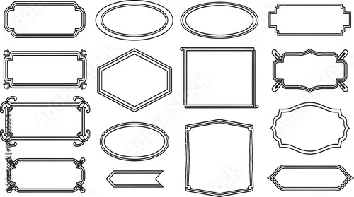 Collection of decorative frames and borders in black and white