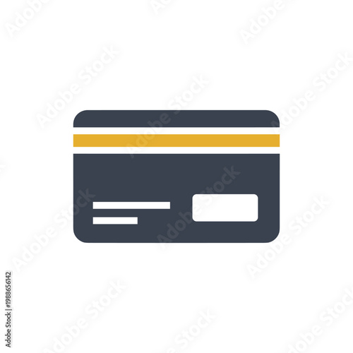 Modern grey credit card with a gold stripe in minimalist style for financial transactions and digital payments
