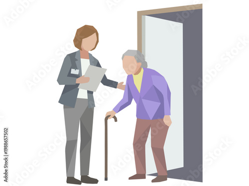 高齢者宅を訪問ケアマネージャー・民生委員