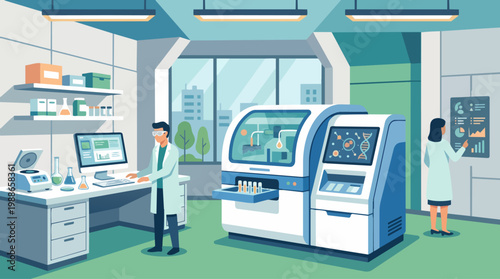Medical Innovation Lab Concept With Device Focal Point