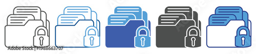 Secret File icon set multiple style collection