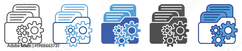 File Management icon set multiple style collection