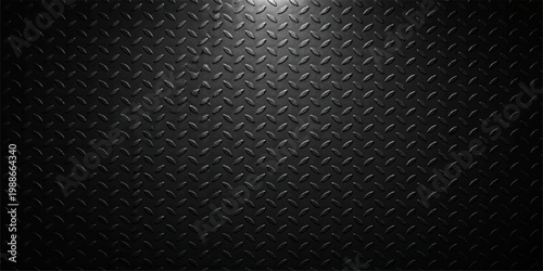 Black diamond plate metal texture, dark steel background, industrial metallic surface, seamless pattern, rugged flooring, high resolution modern construction backdrop
