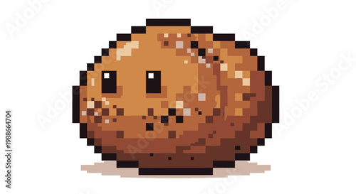 Cute Pixel Art Blob Character with Big Eyes.